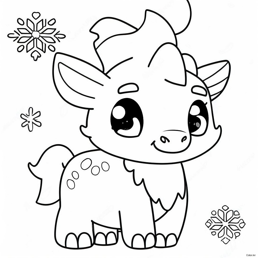 Cute Frost Fury With Snowflakes Coloring Page 59447 49351