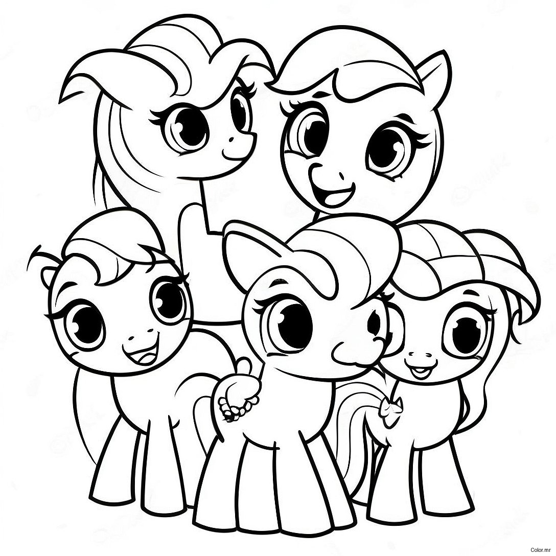 Cute My Little Pony Cutie Mark Crew Friends Coloring Page 61177 50732