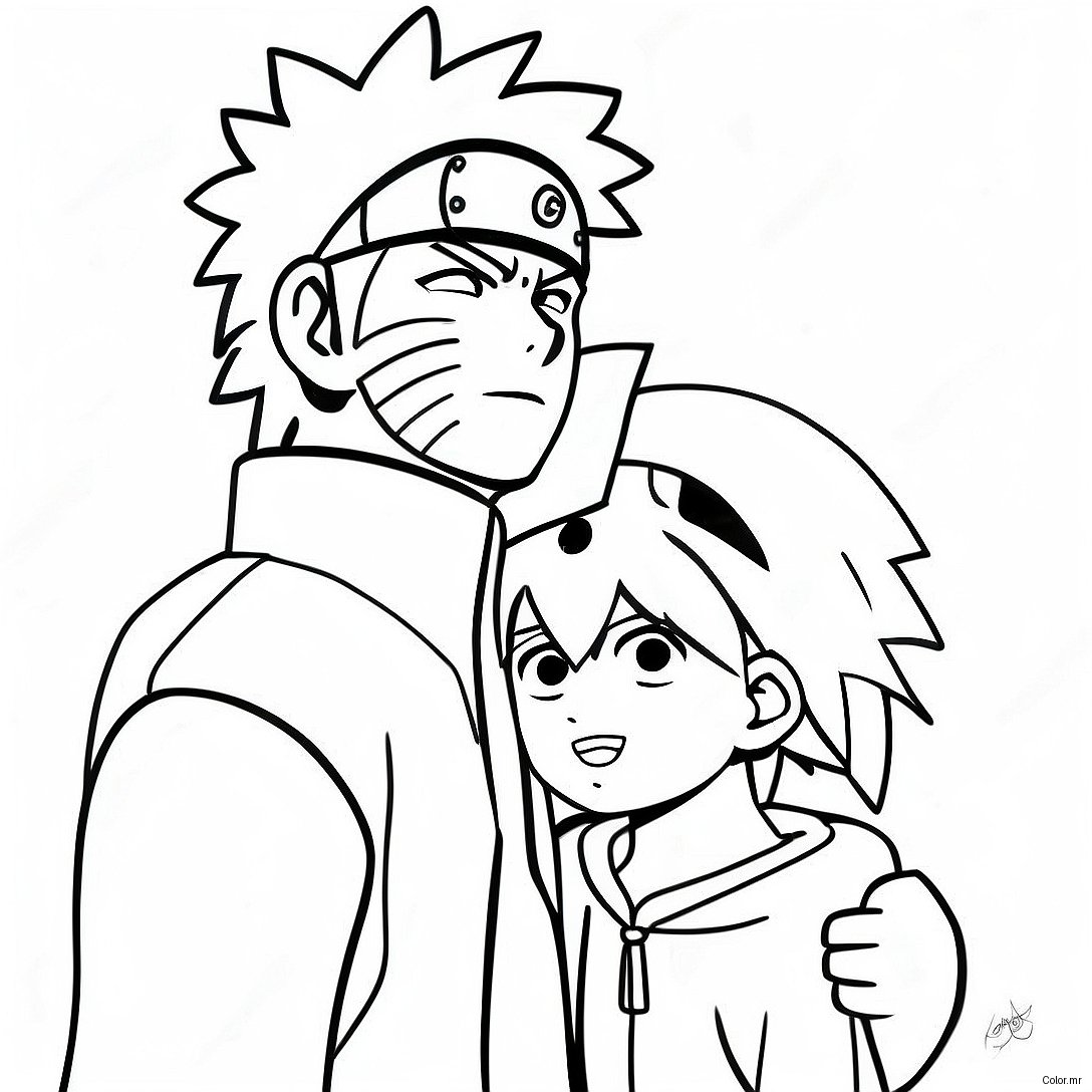 Cute Naruto And Hinata Together Coloring Page 58365 48500