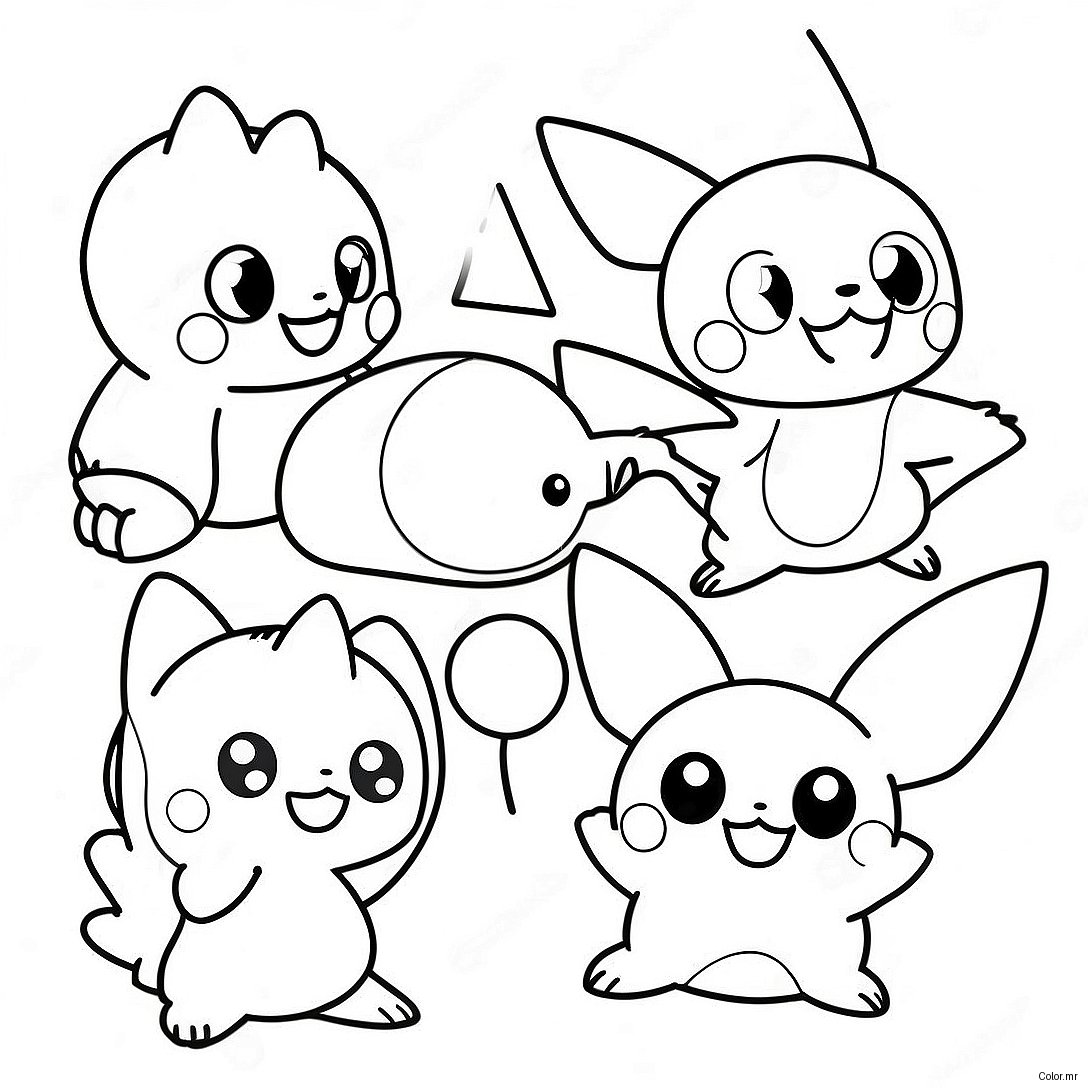 Cute Pokemon Characters Math Coloring Page 66181 54661