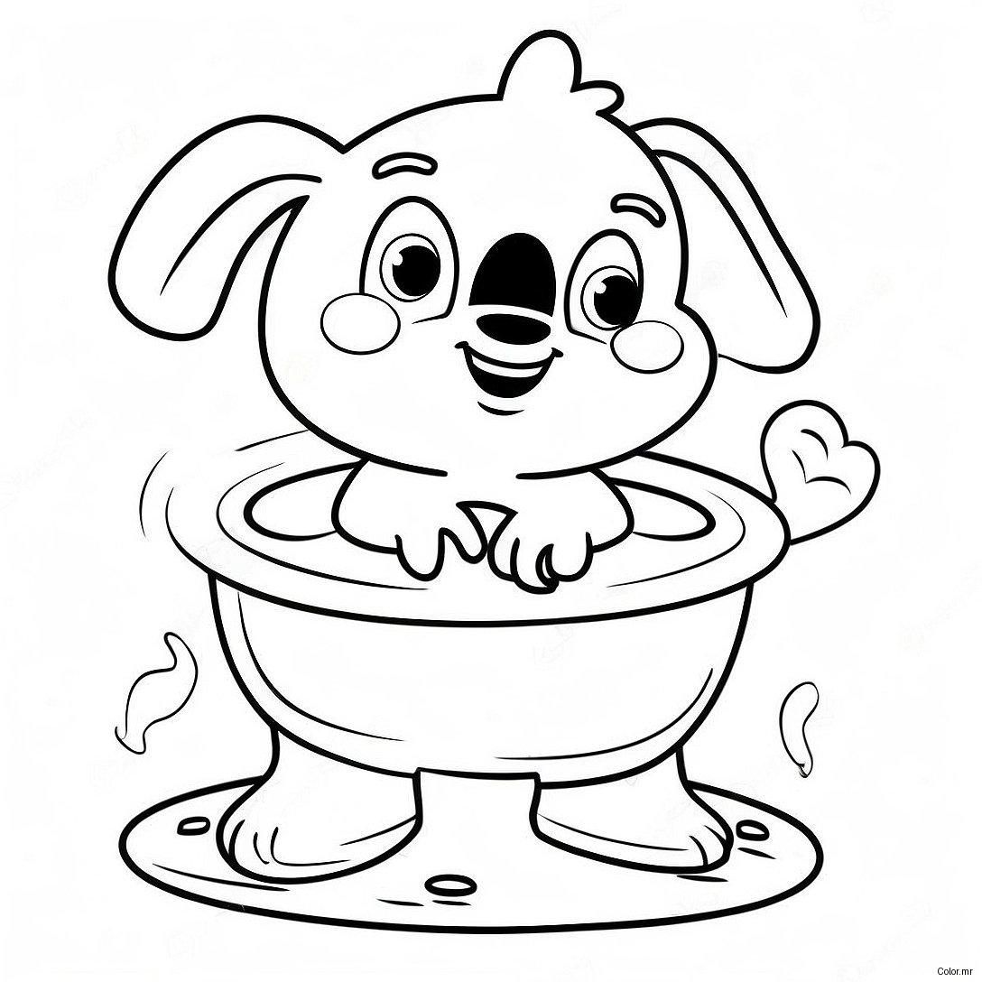 Cute Potty Training Characters Coloring Page 18516 15506
