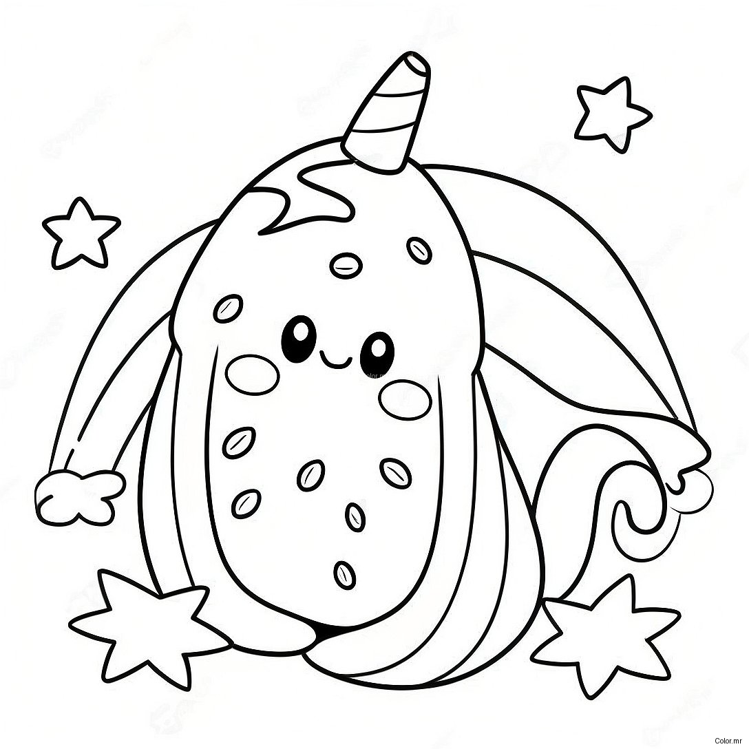 Cute Rainbow Corn With Sparkling Eyes Coloring Page 26127 23975