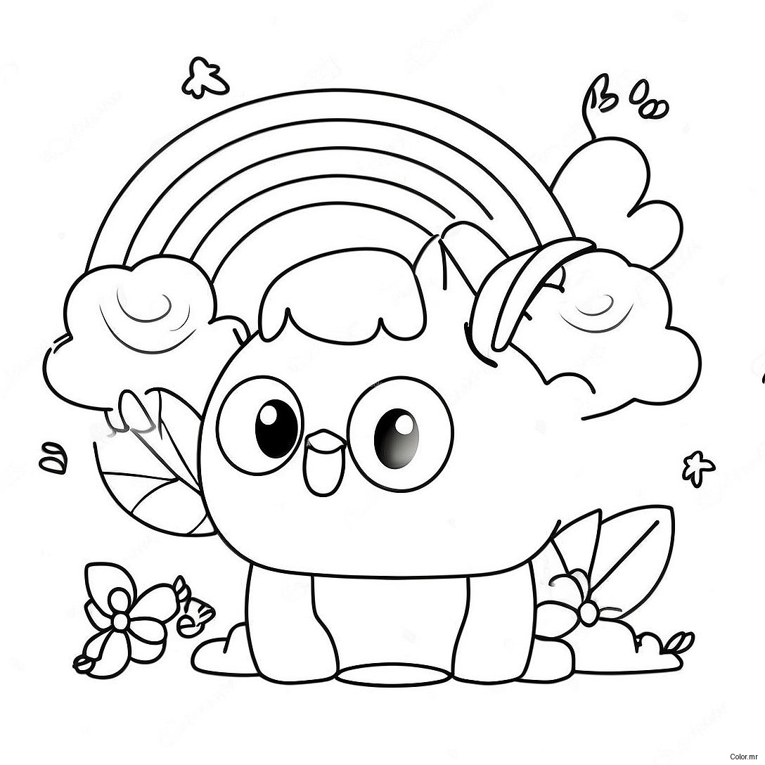 Cute Rainbow Friends Red Character Coloring Page 15902 13433