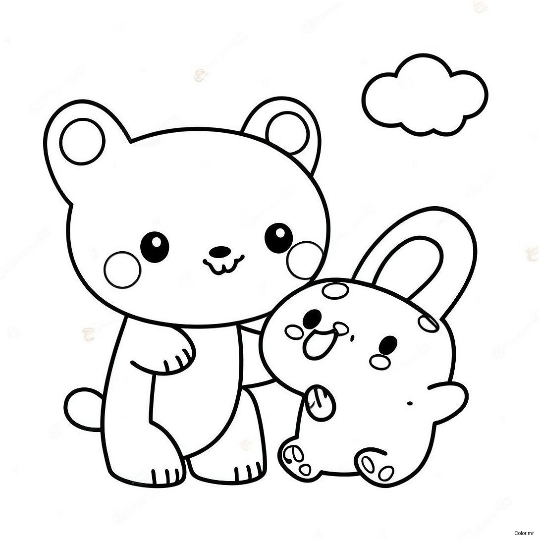 Cute Rilakkuma And Cinnamoroll Friends Coloring Page 8546 7003