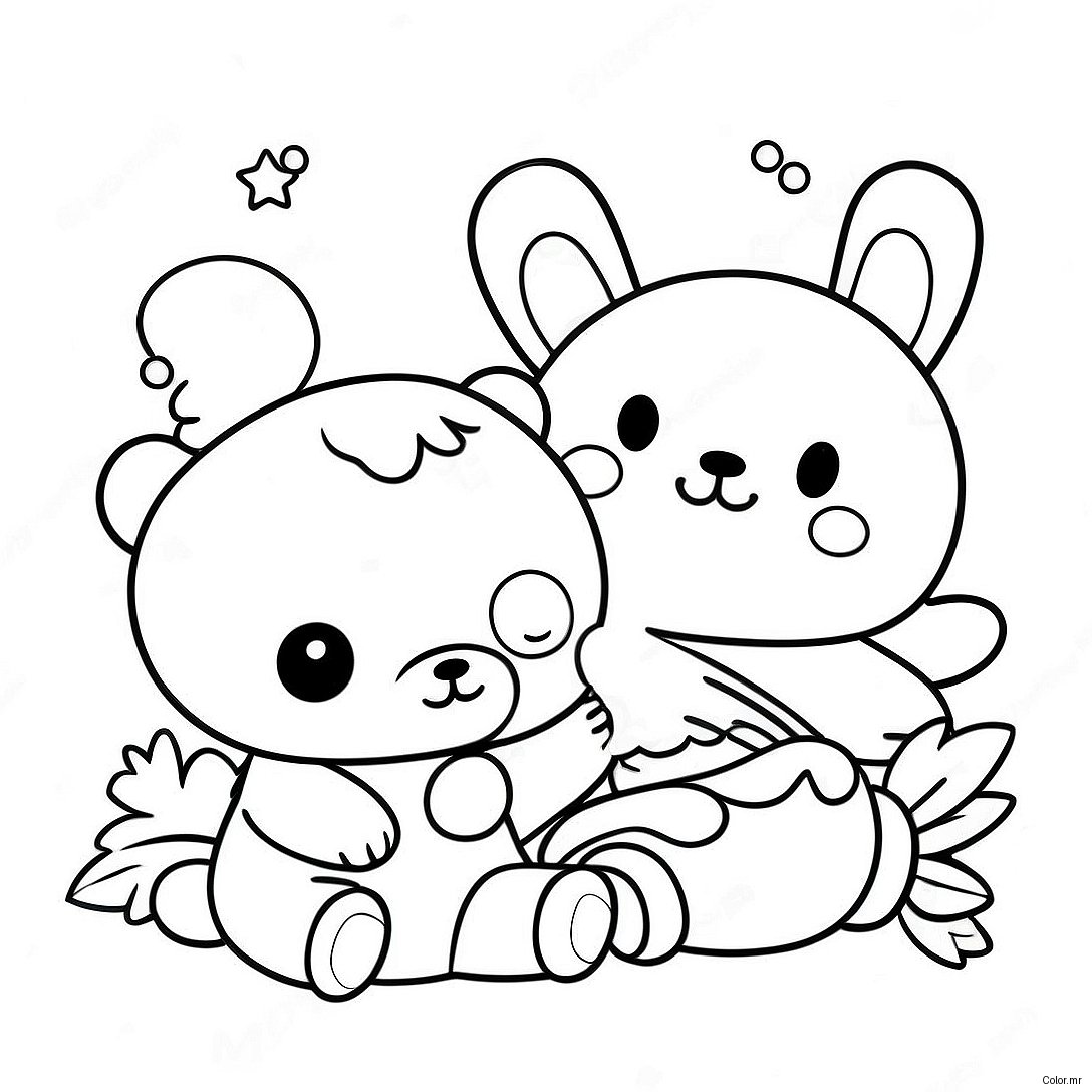 Cute Rilakkuma And Cinnamoroll Friends Coloring Page 8546 7004