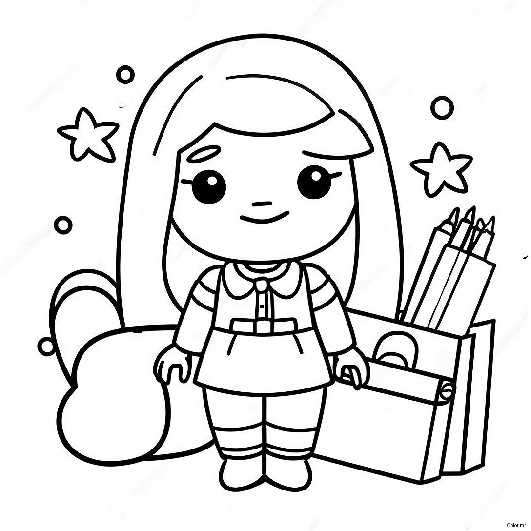 Cute Roblox Preppy Girl With Accessories Coloring Page 49295 40941