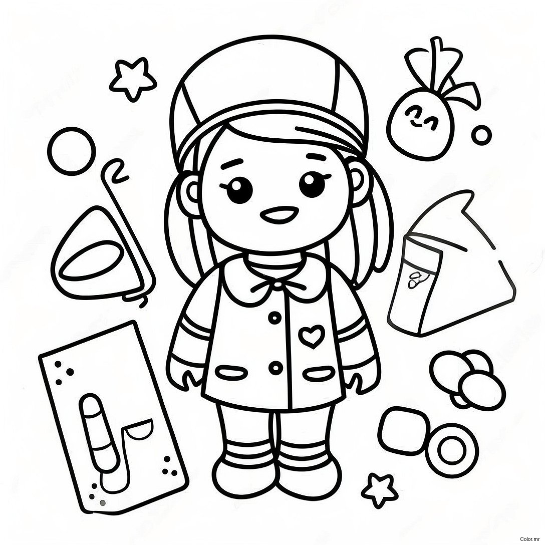 Cute Roblox Preppy Girl With Accessories Coloring Page 49295 40944