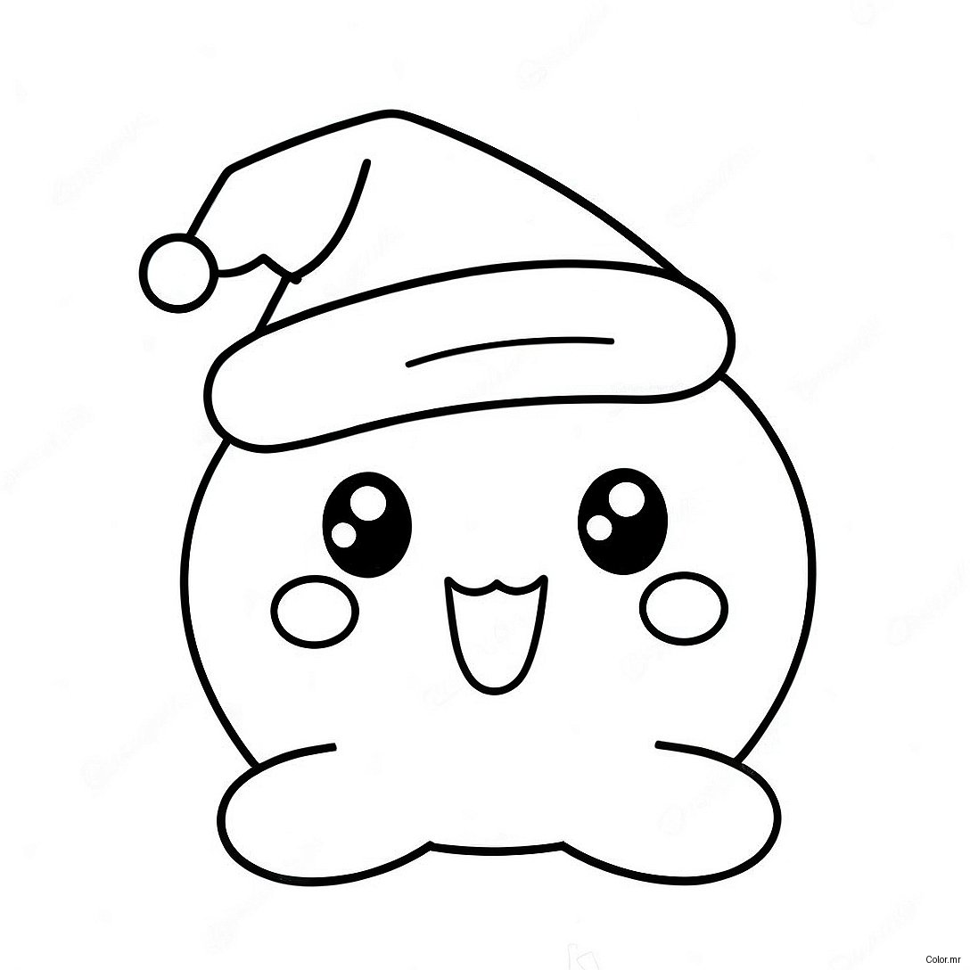 Cute Squishmallow With Santa Hat Coloring Page 19059 15938