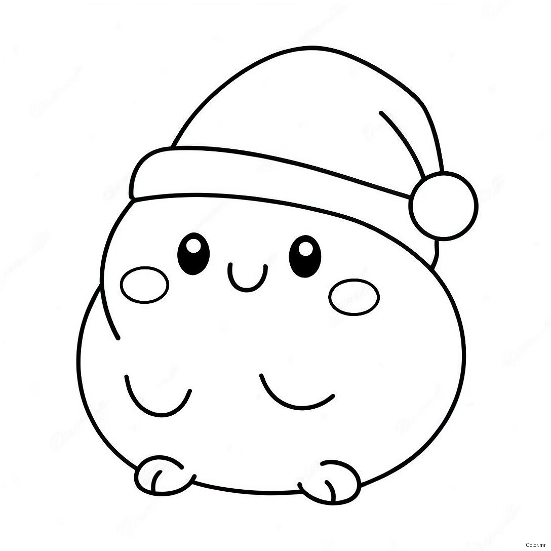 Cute Squishmallow With Santa Hat Coloring Page 19059 15940