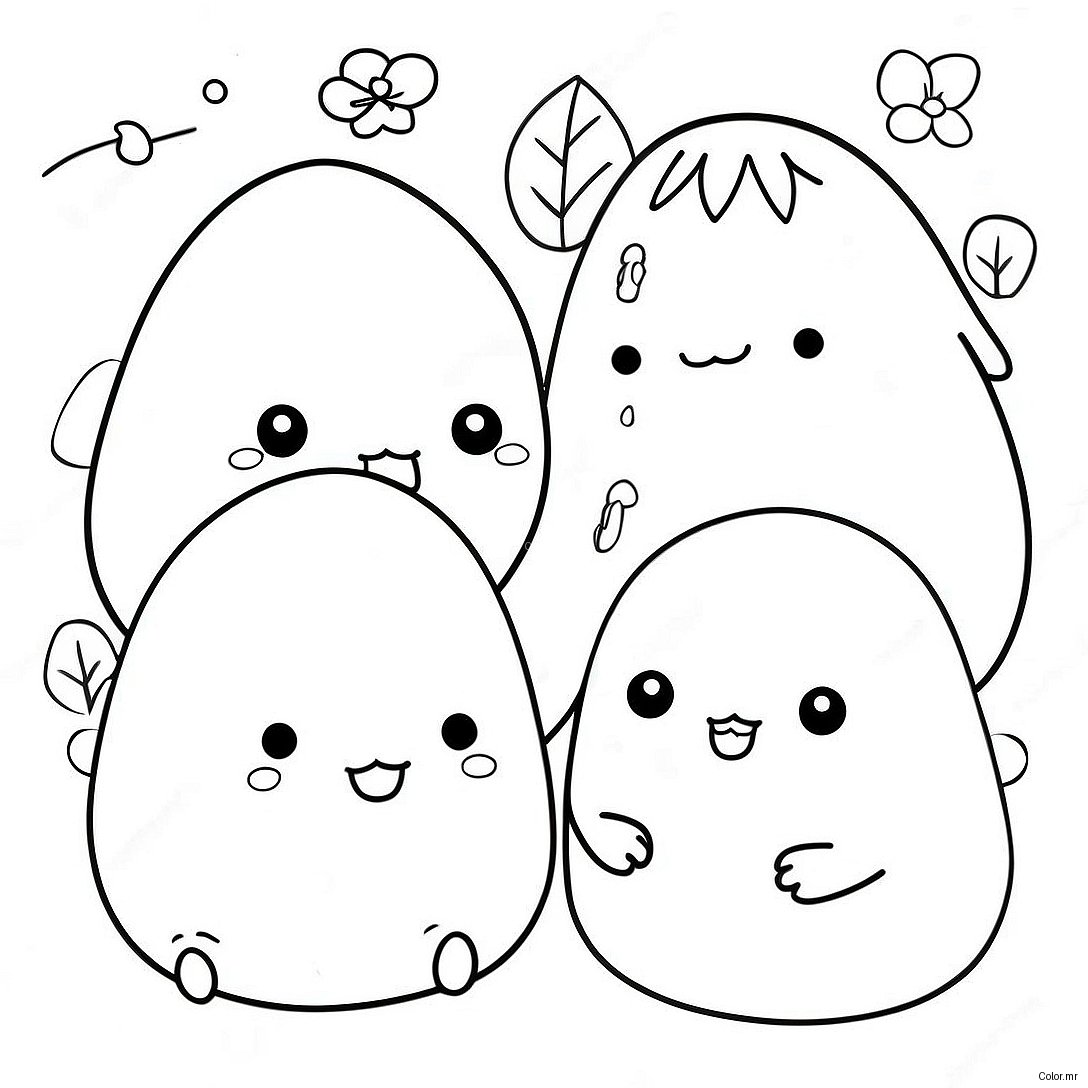 Cute Sumikko Gurashi Characters Coloring Page 9017 7372