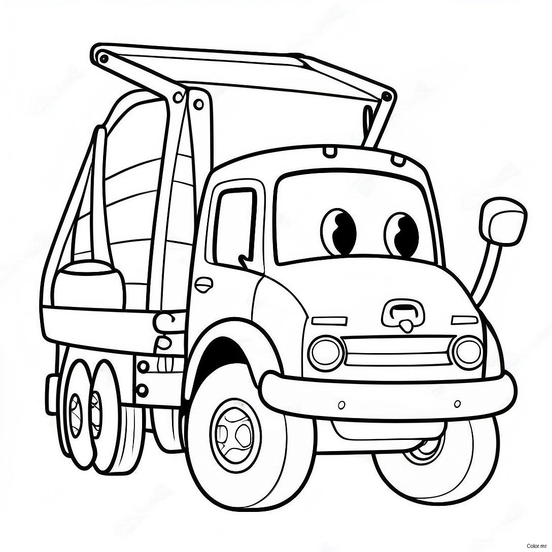 Cute Tow Truck With A Happy Face Coloring Page 24275 22322