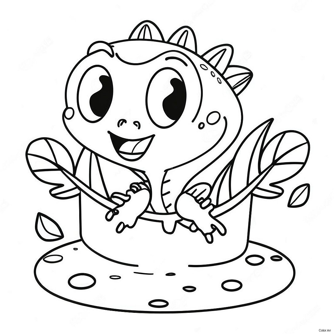Cute Venus Fly Trap With Cartoon Face Coloring Page 35294 29372