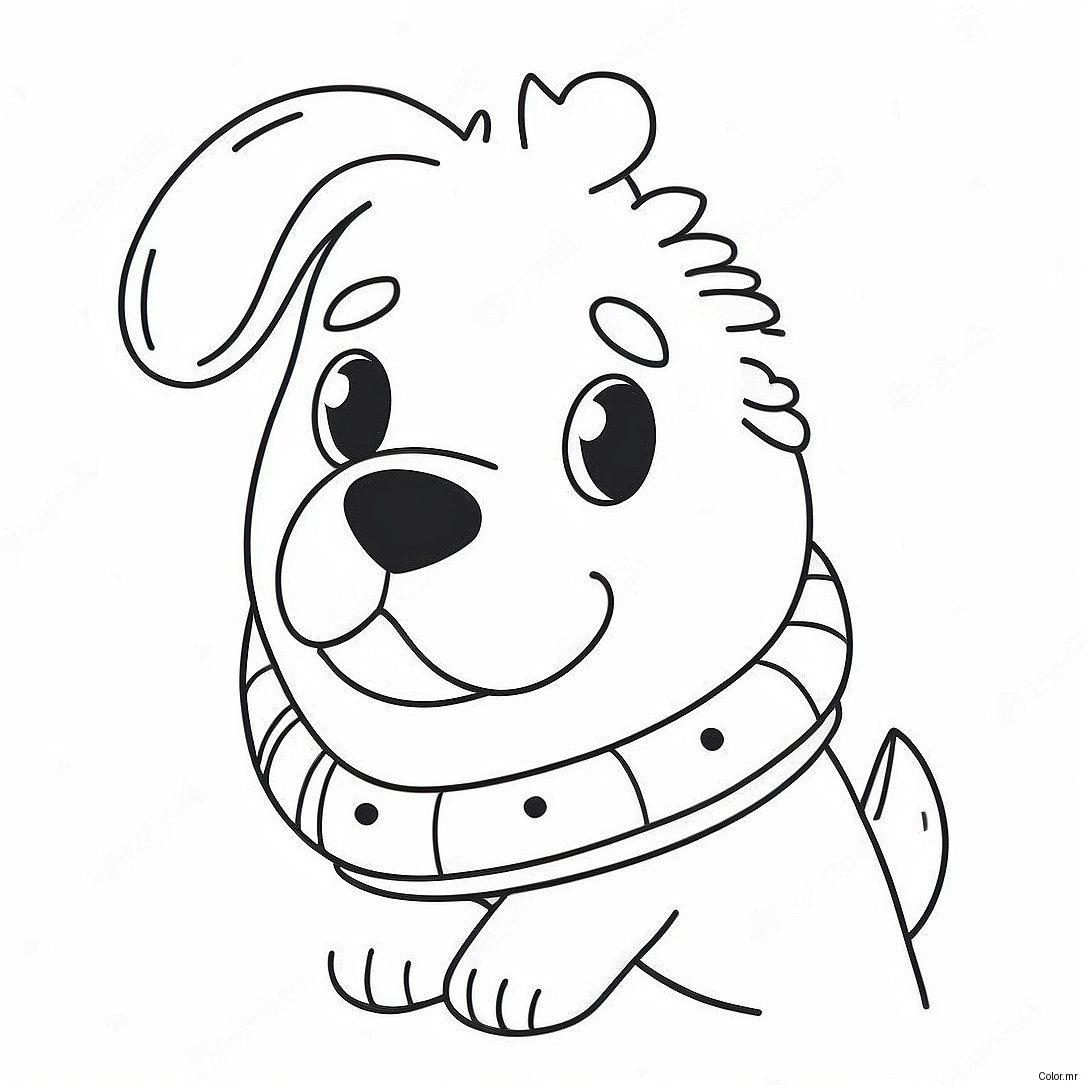 Cute Winter Dog With Scarf Coloring Page 49385 41198