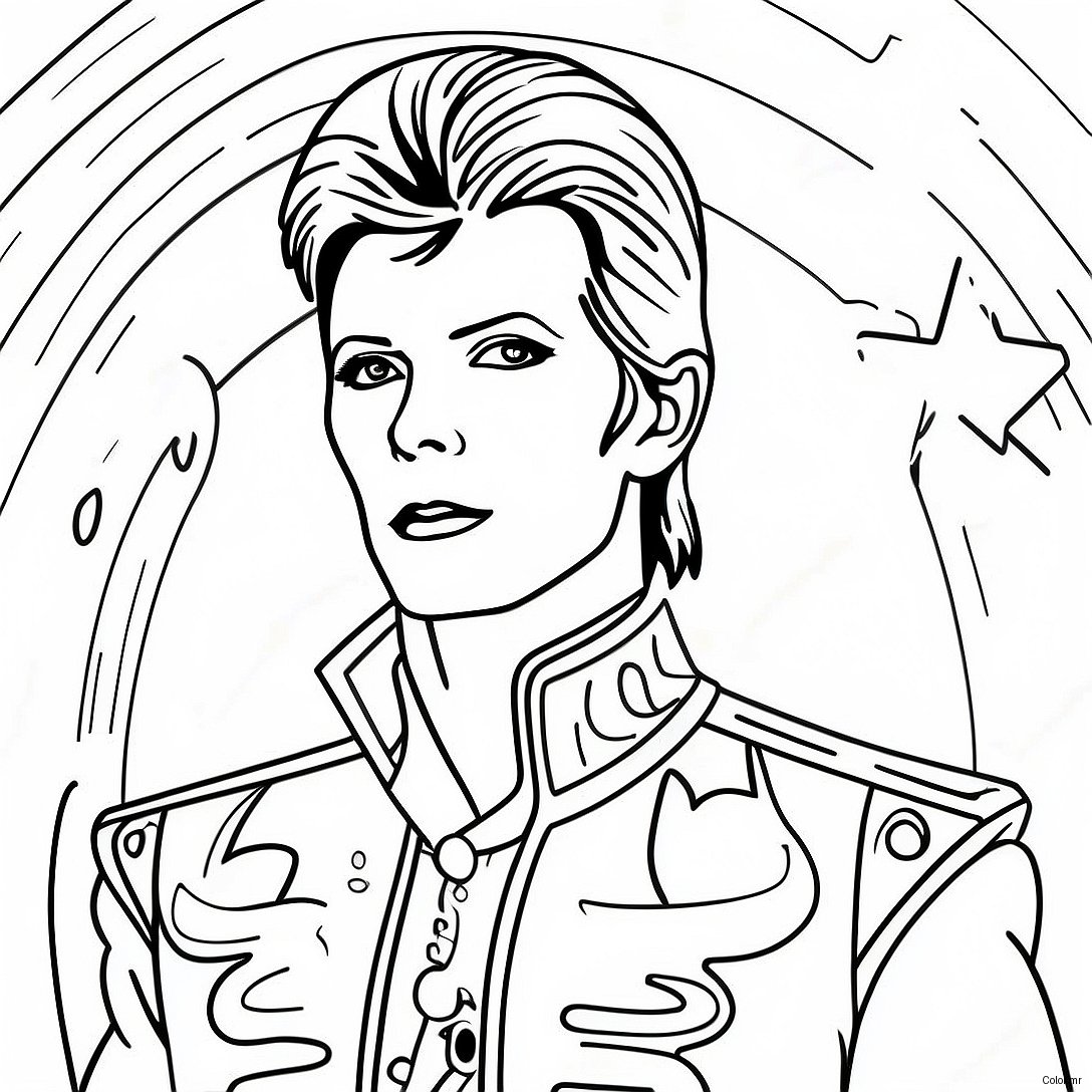 David Bowie In Ziggy Stardust Costume Coloring Page 50795 42317