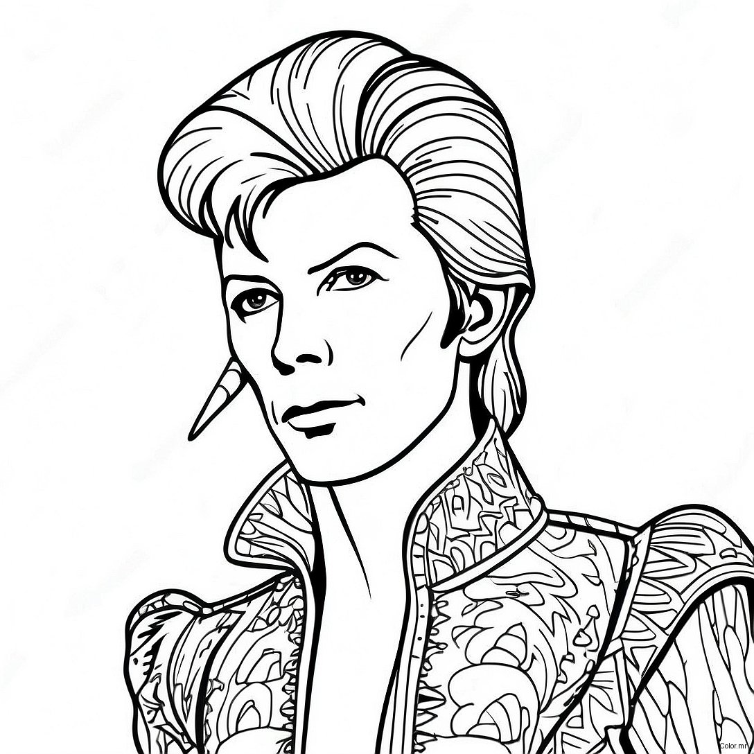 David Bowie In Ziggy Stardust Costume Coloring Page 50795 42318