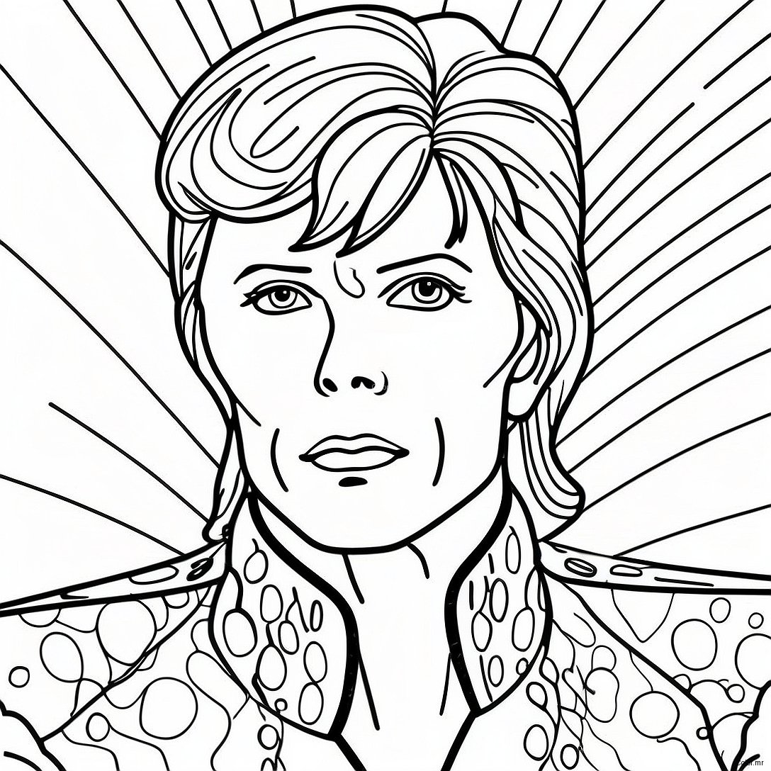 David Bowie In Ziggy Stardust Costume Coloring Page 50795 42319