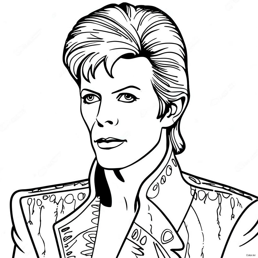 David Bowie In Ziggy Stardust Costume Coloring Page 50795 42320