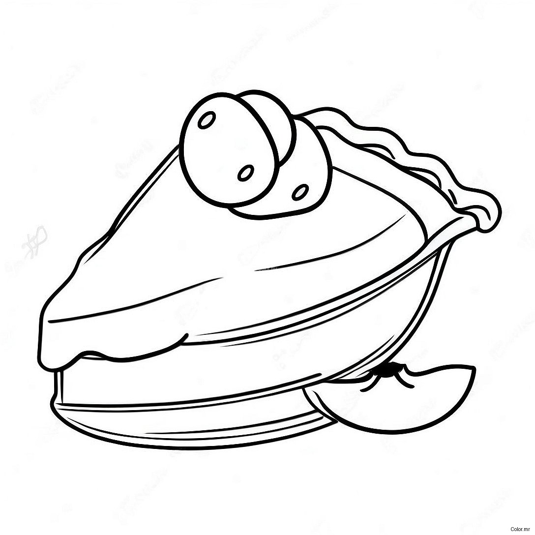 Delicious Apple Pie Slice Coloring Page 43413 36133
