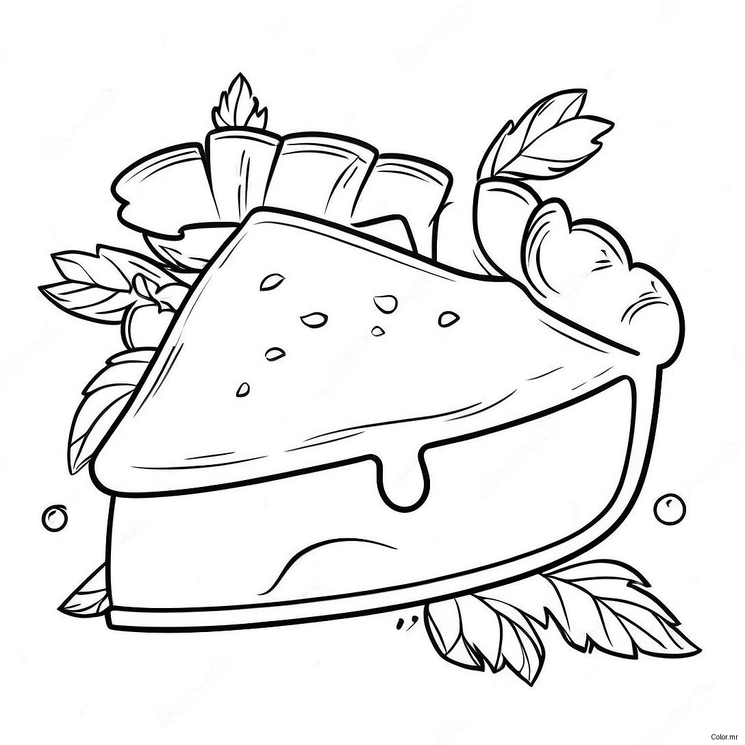 Delicious Apple Pie Slice Coloring Page 43413 36136