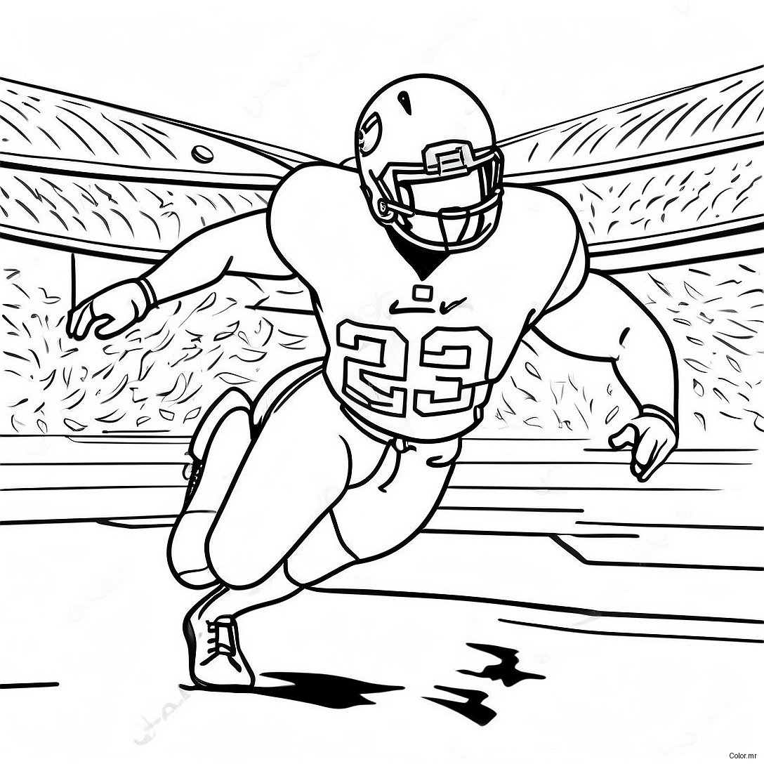 Derrick Henry Running With Football Coloring Page 37917 31539