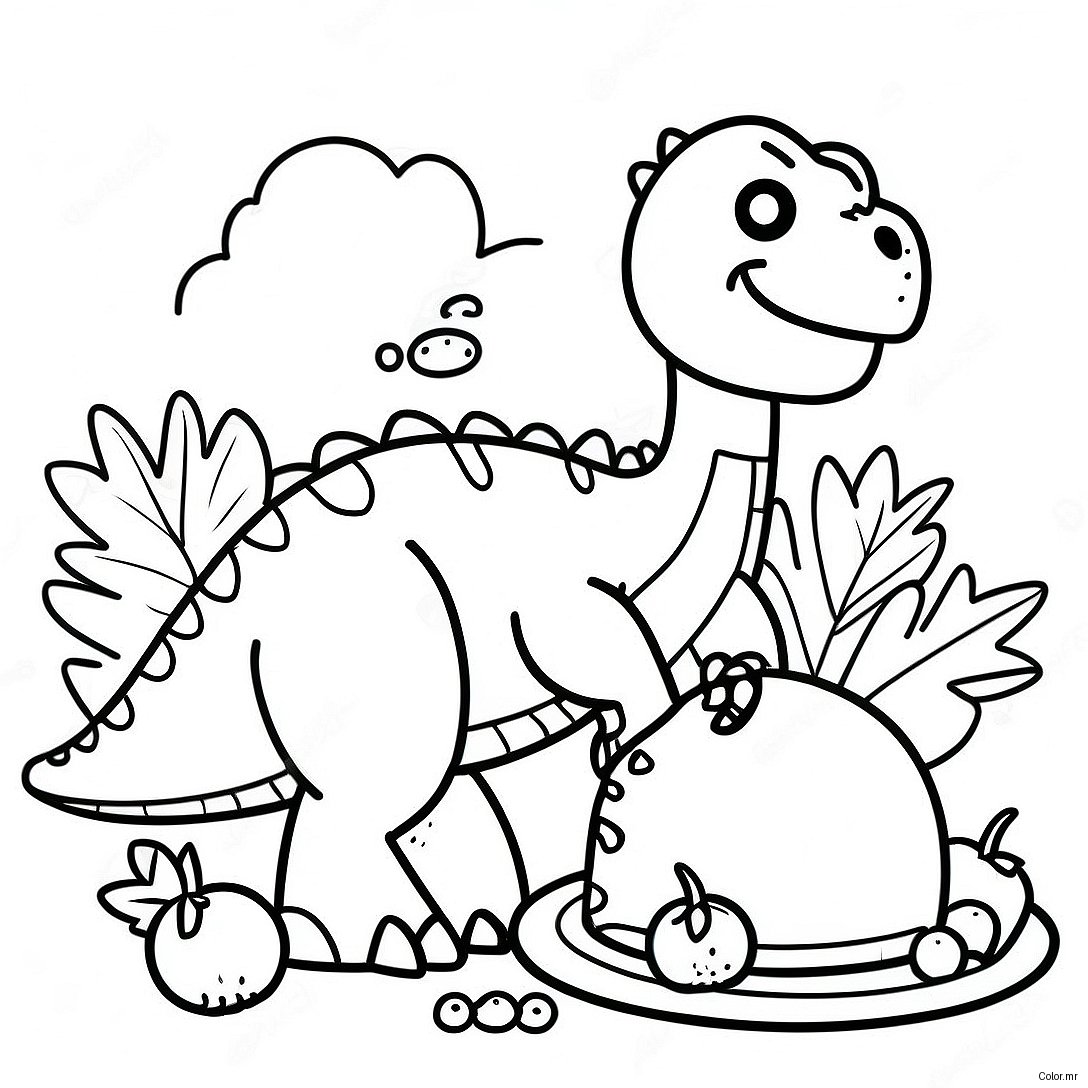 Dinosaur Thanksgiving Feast Coloring Page 68592 56541