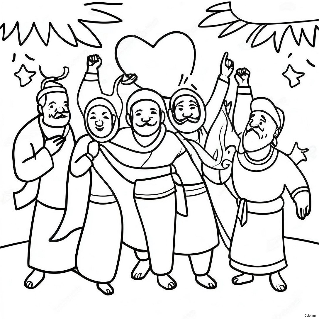 Diverse Cultures Celebrating Festival Coloring Page 40268 33393