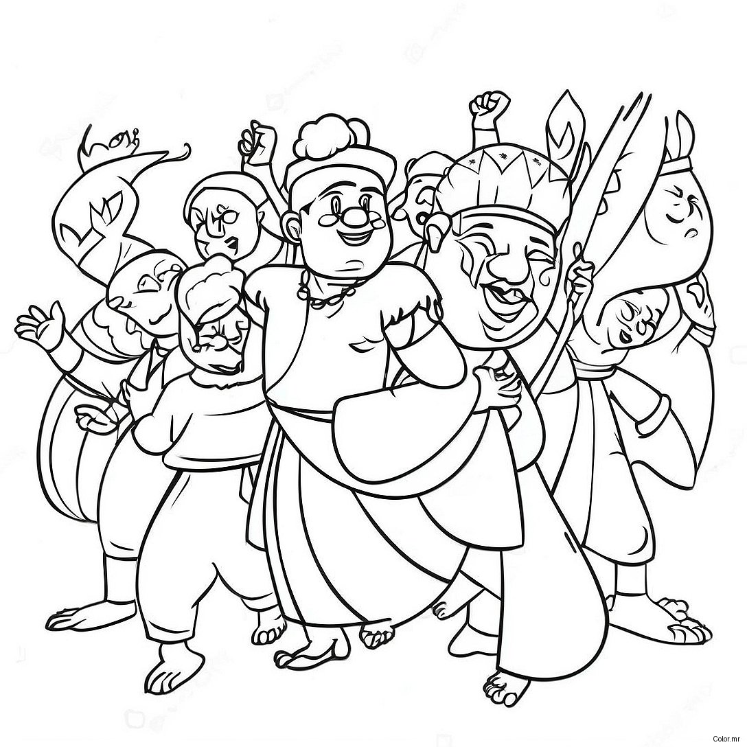 Diverse Cultures Celebrating Festival Coloring Page 40268 33396
