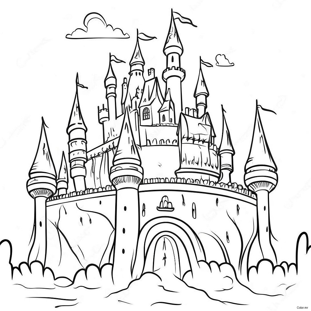 Divided Kingdom Fantasy Castle Coloring Page 59267 49198