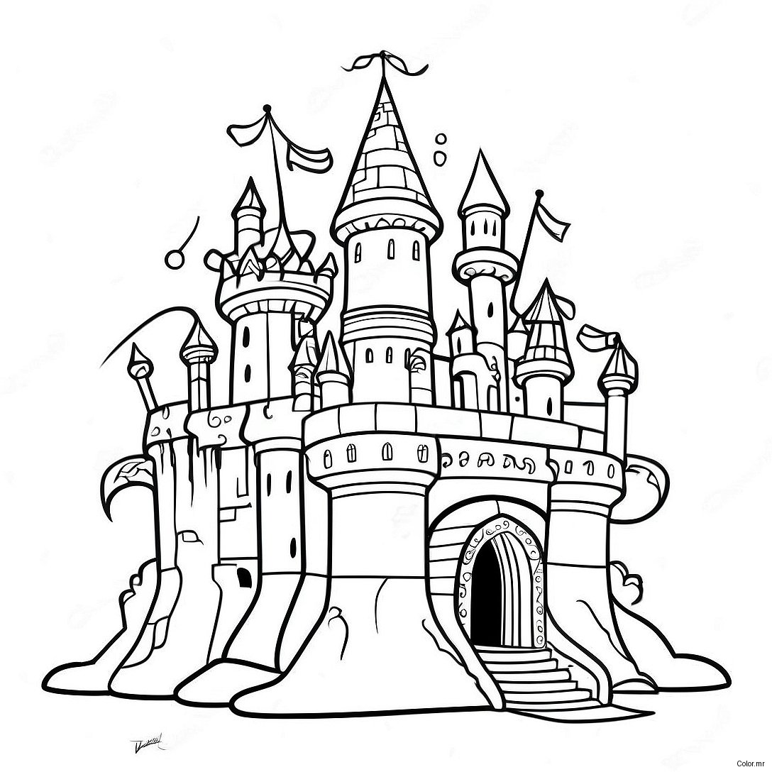 Divided Kingdom Fantasy Castle Coloring Page 59267 49200