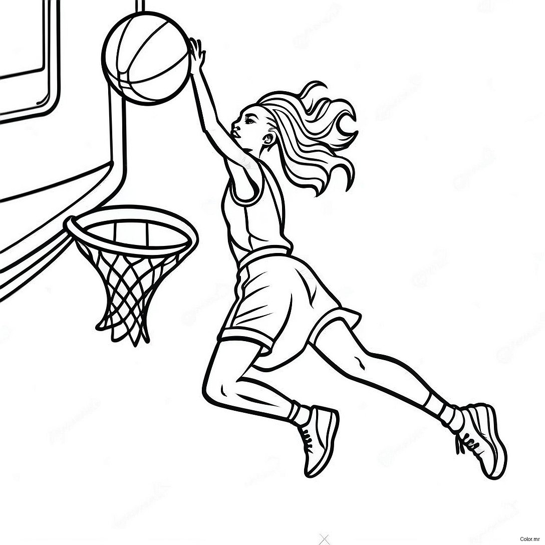 Dynamic Wnba Player Dunking Coloring Page 31039 27825