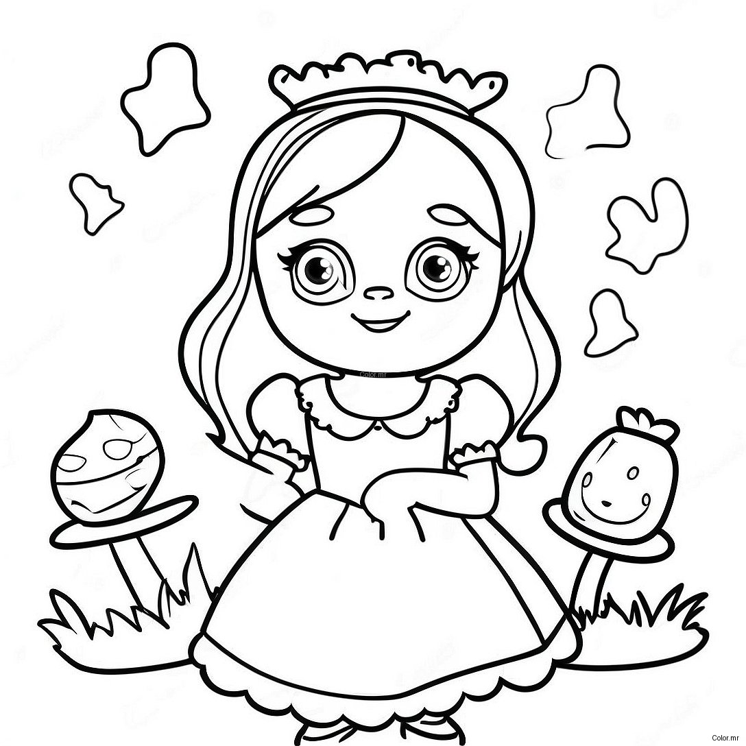 Easy Alice In Wonderland Coloring Page 48854 40577