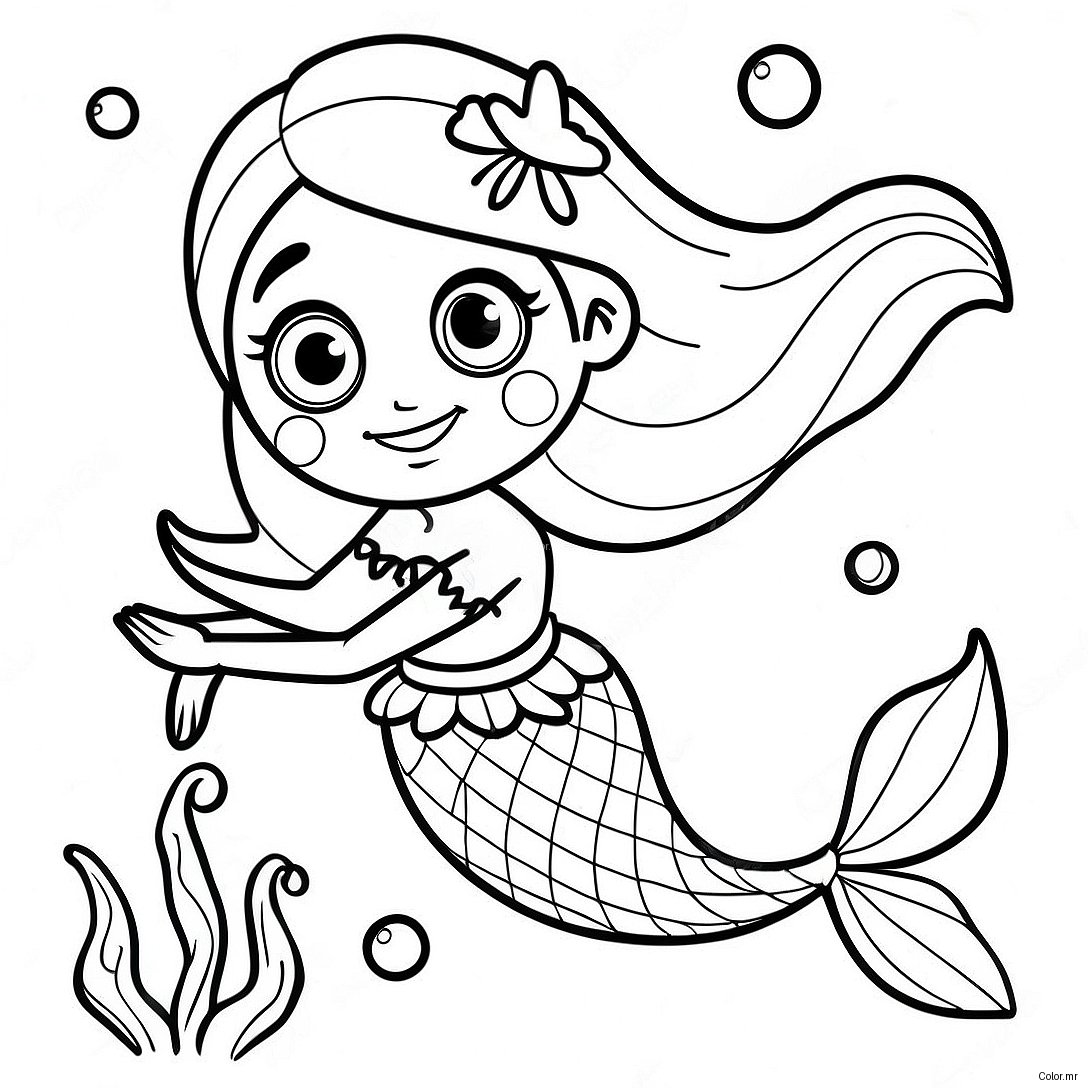 Elegant Elsa Mermaid Underwater Scene Coloring Page 17365 14587