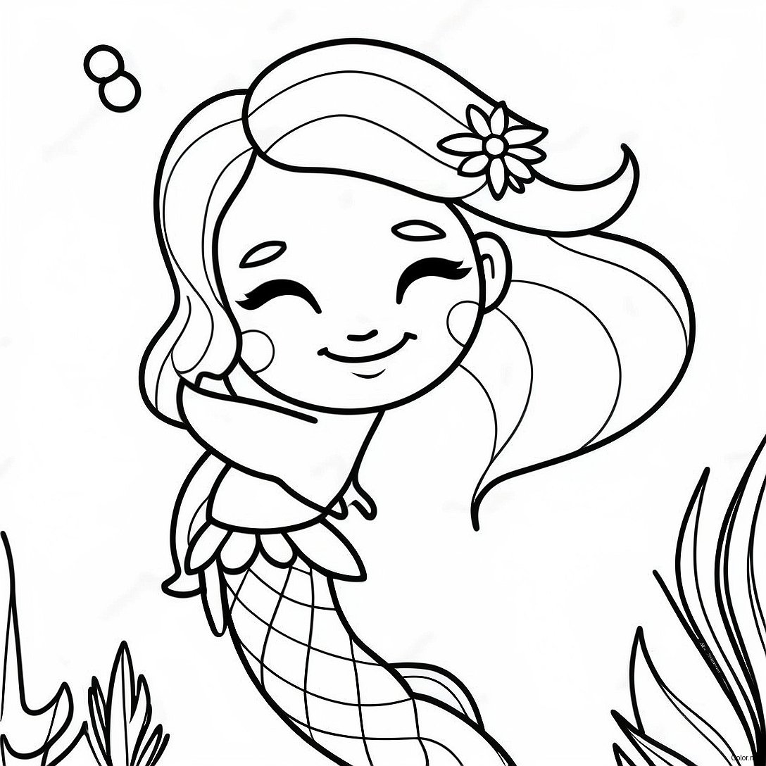 Elegant Elsa Mermaid Underwater Scene Coloring Page 17365 14588