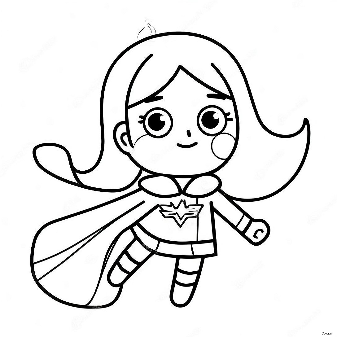 Empowered Girl With Superhero Cape Coloring Page 41269 34265