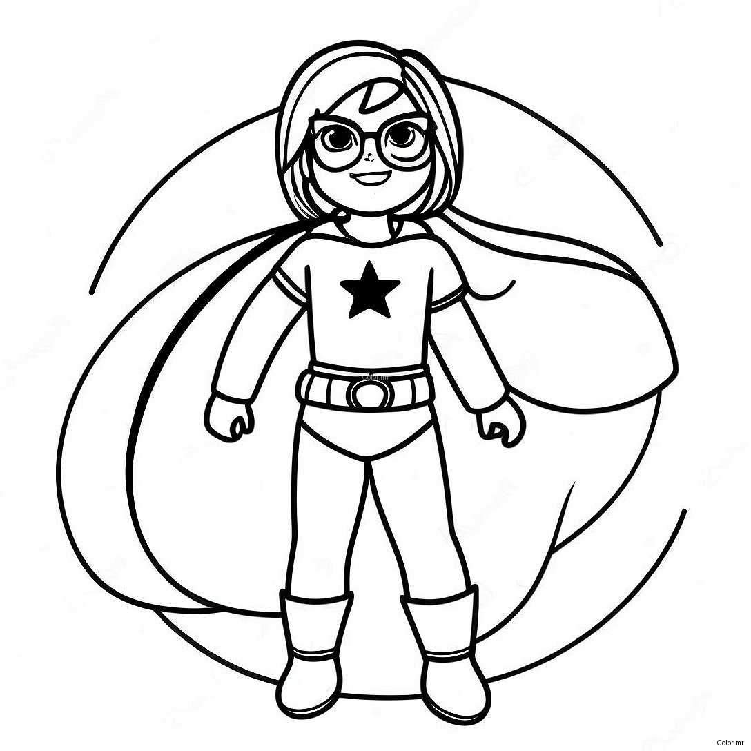Empowered Girl With Superhero Cape Coloring Page 41269 34266