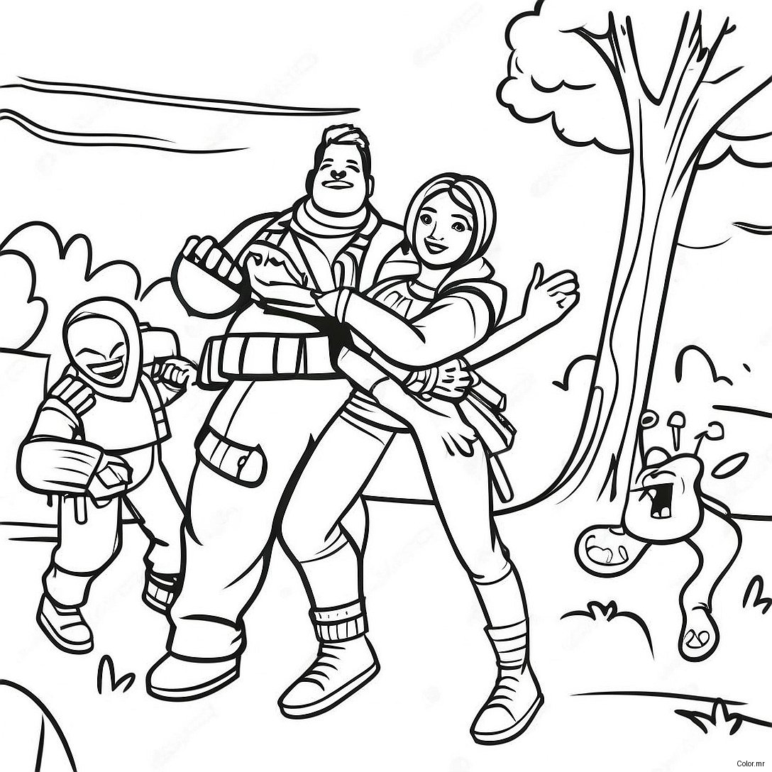 Epic Fortnite Battle Royale Scene Coloring Page 49955 41672