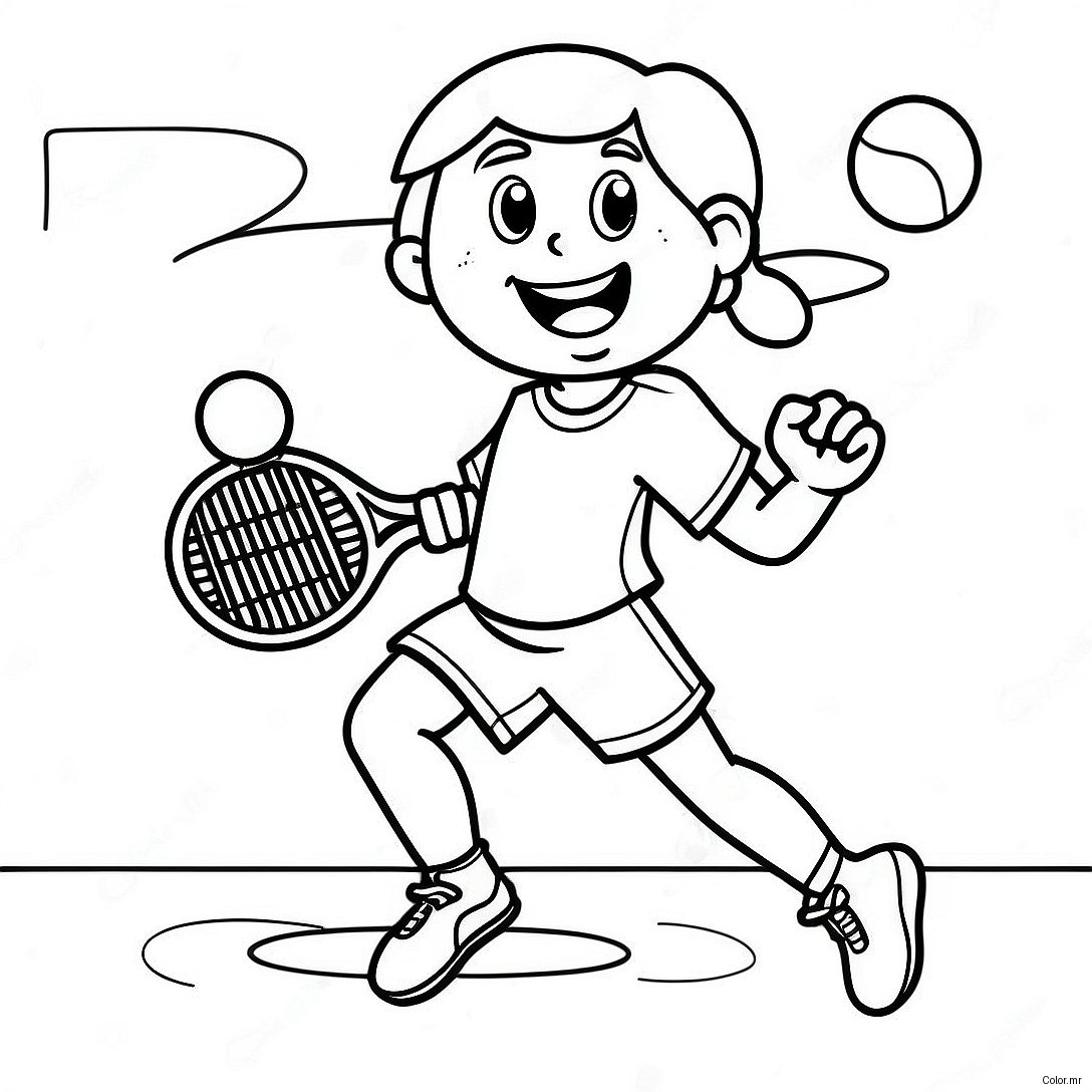 Excited Tennis Player Serving Coloring Page 9547 7789