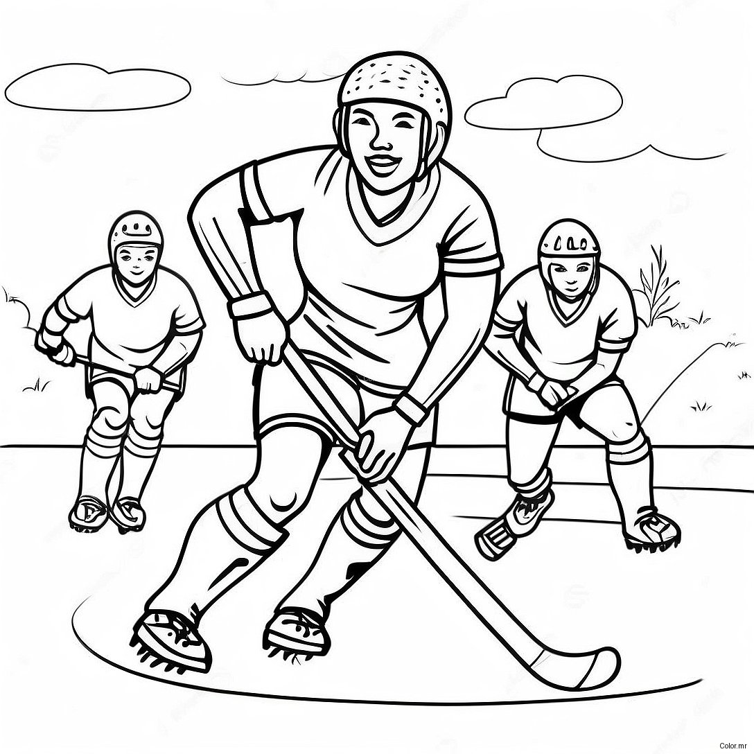 Exciting Field Hockey Game Coloring Page 64781 53557