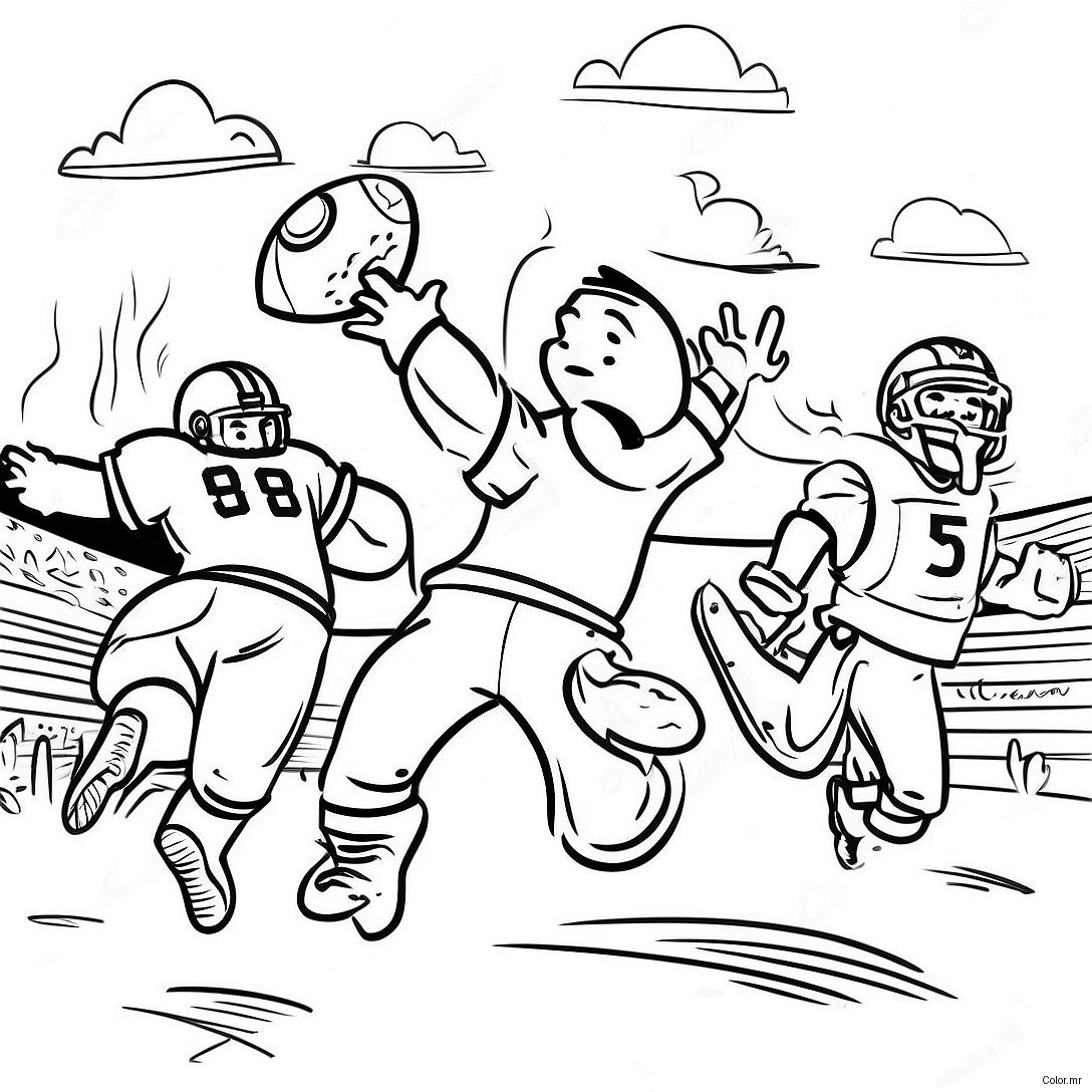 Exciting Football Game Scene Coloring Page 28416 25757