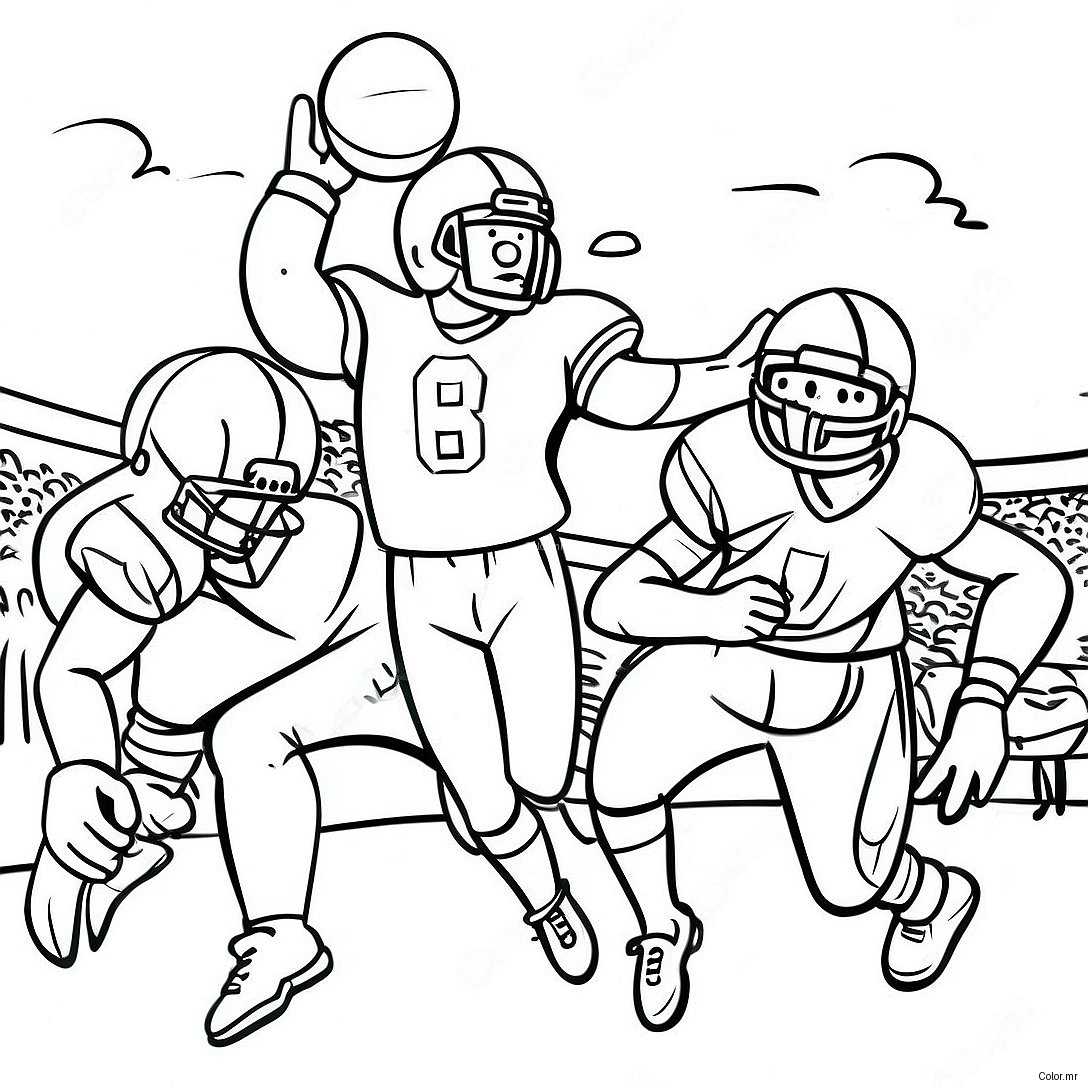 Exciting Football Game Scene Coloring Page 28416 25758
