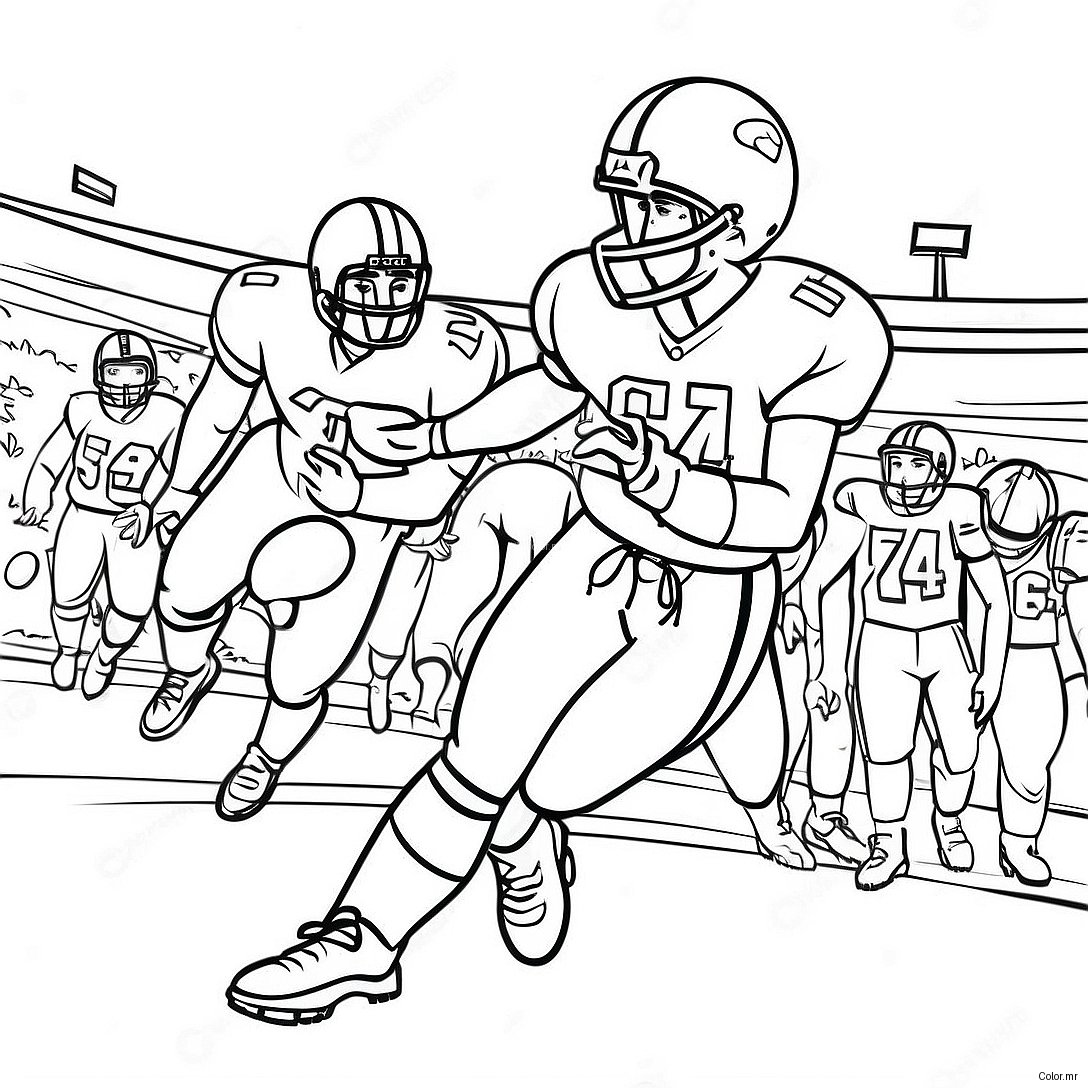 Exciting Football Game Scene Coloring Page 28416 25759