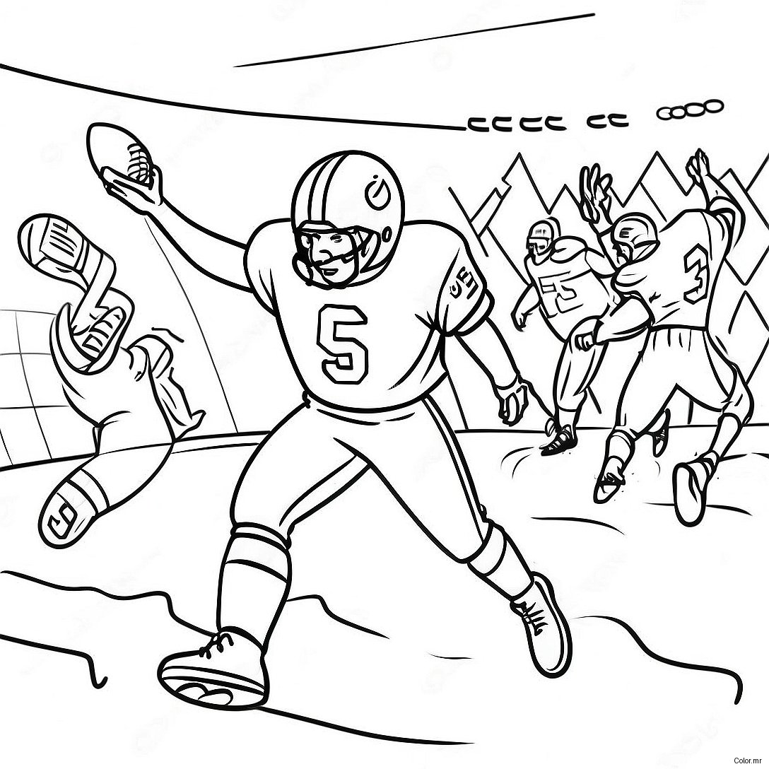 Exciting Football Game Scene Coloring Page 28416 25760