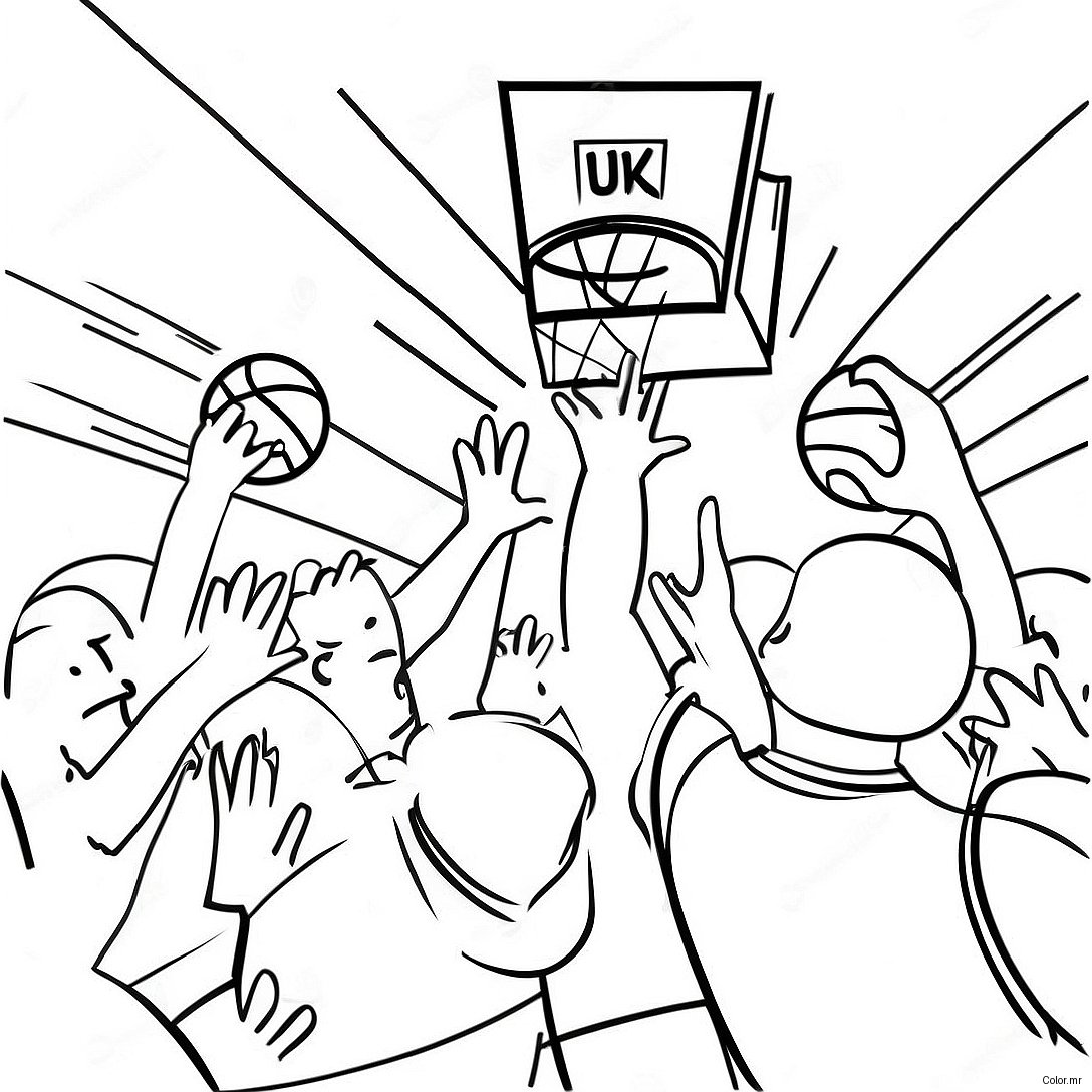 Exciting March Madness Game Scene Coloring Page 13468 11178
