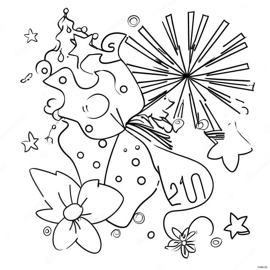 Exciting New Year Celebration Coloring Page 49985 41685