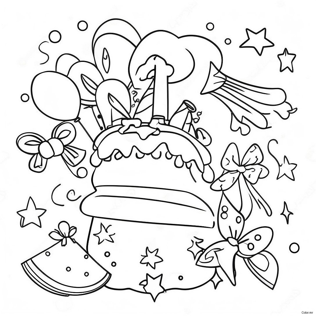 Exciting New Year Celebration Coloring Page 49985 41686