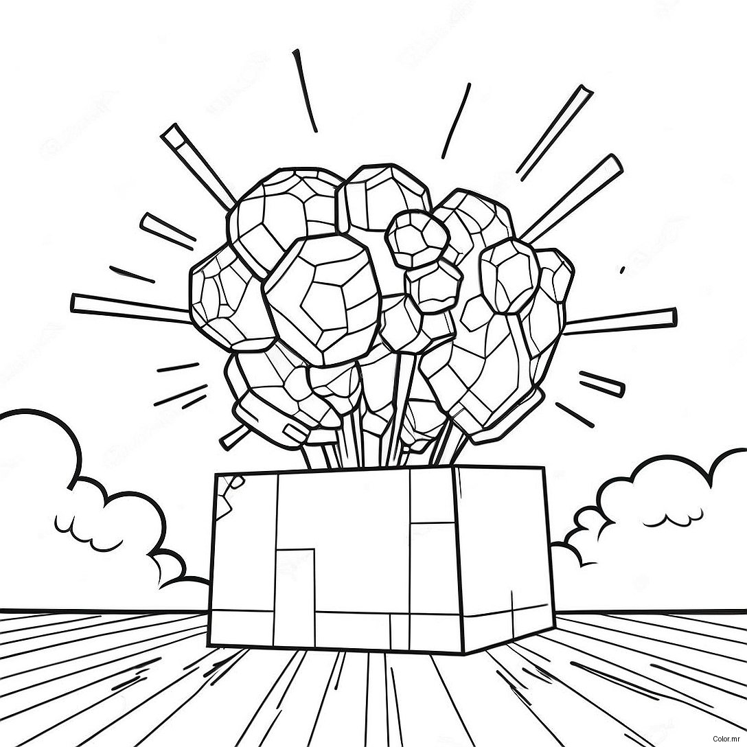 Explosive Minecraft Tnt In Action Coloring Page 43703 36358