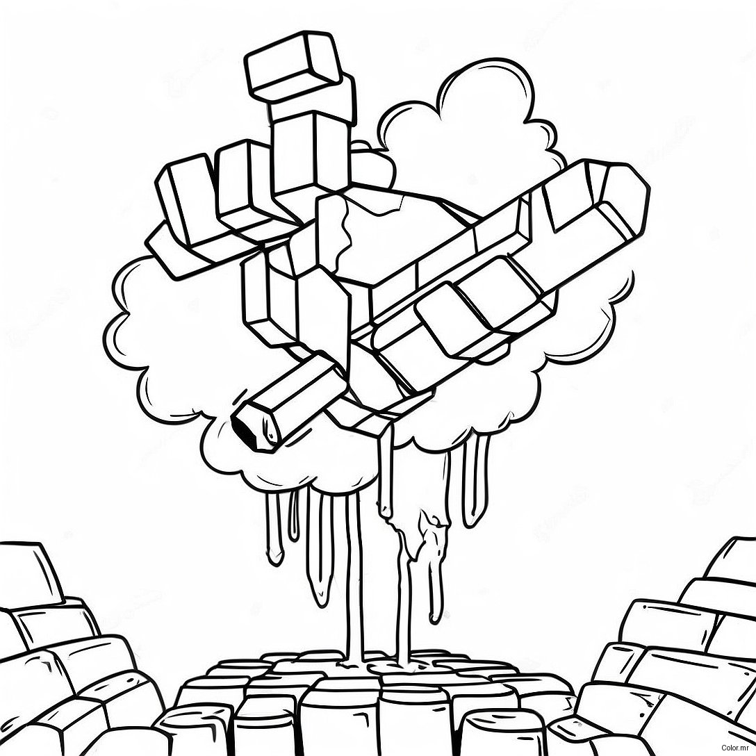 Explosive Minecraft Tnt In Action Coloring Page 43703 36359
