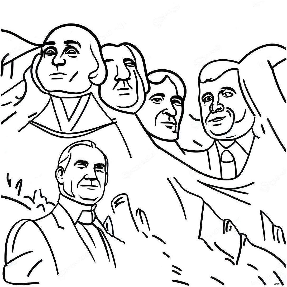 Famous Presidents On Mount Rushmore Coloring Page 64571 53385