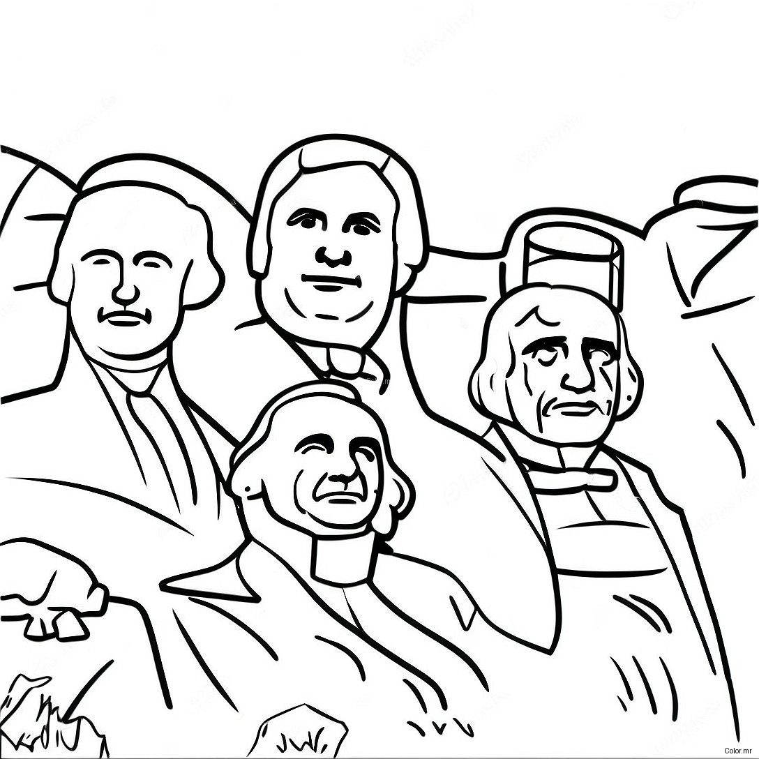 Famous Presidents On Mount Rushmore Coloring Page 64571 53386