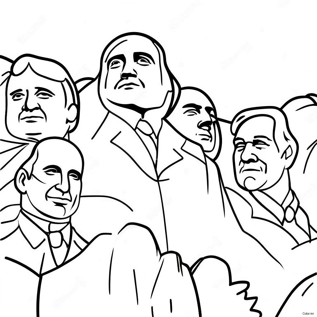 Famous Presidents On Mount Rushmore Coloring Page 64571 53387